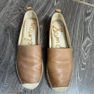 Sam Edelman Kloe espadrille loafers tan Leather Slip-On Sz 9